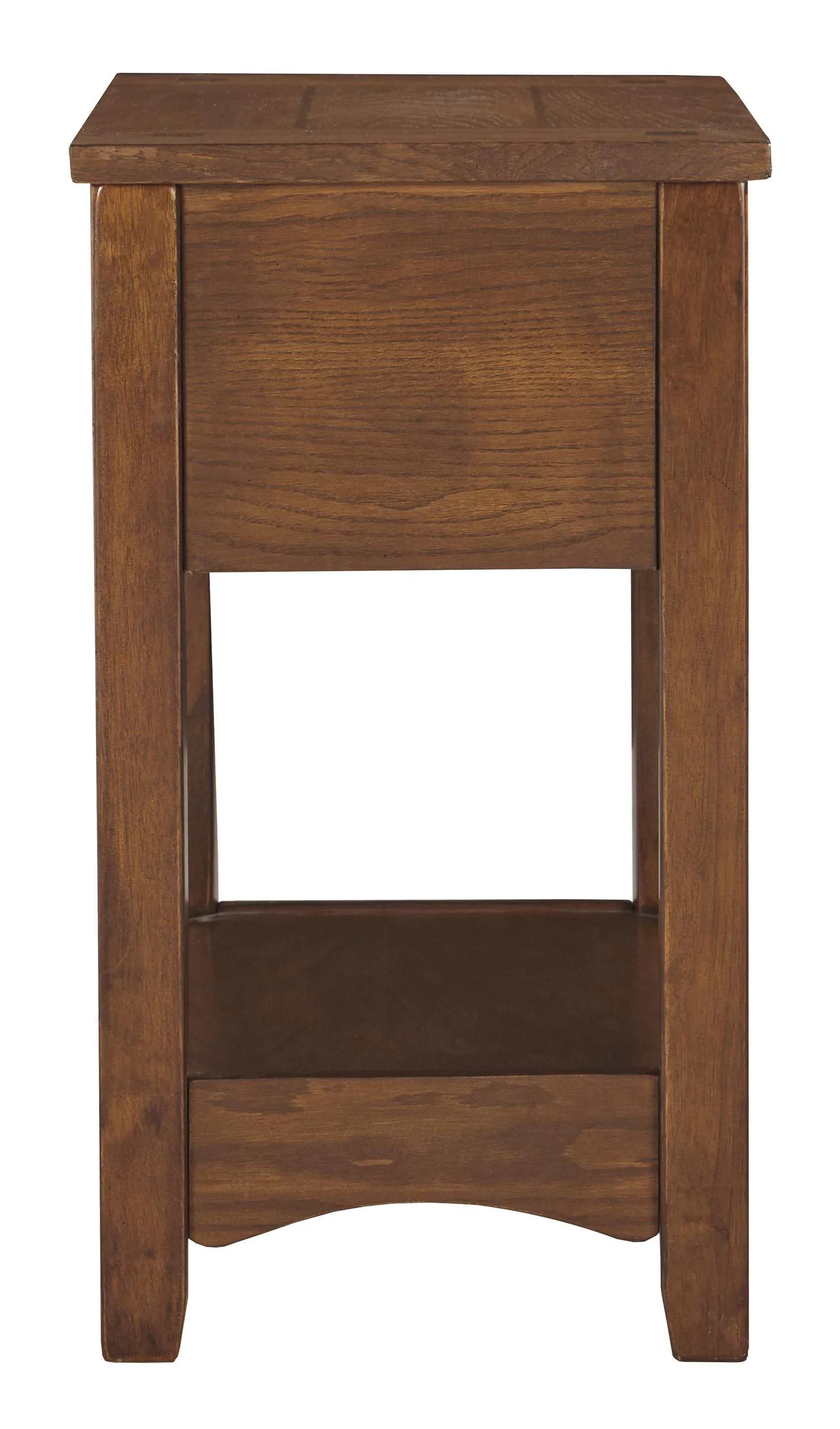 1 Drawer Chair Side End Table with Open Bottom Shelf, Brown By Benzara - Image 3