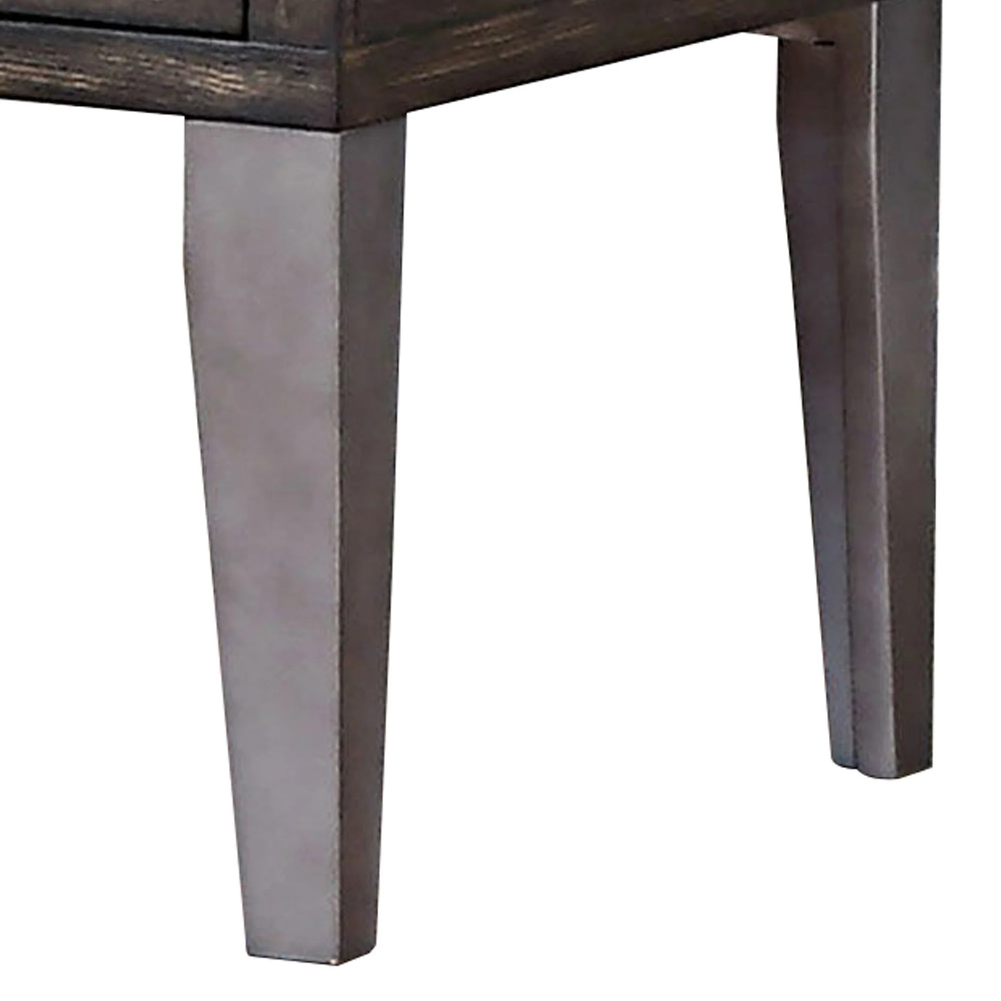 1 Drawer Wooden End Table with Metal Angled Legs, Brown By Benzara - Image 2