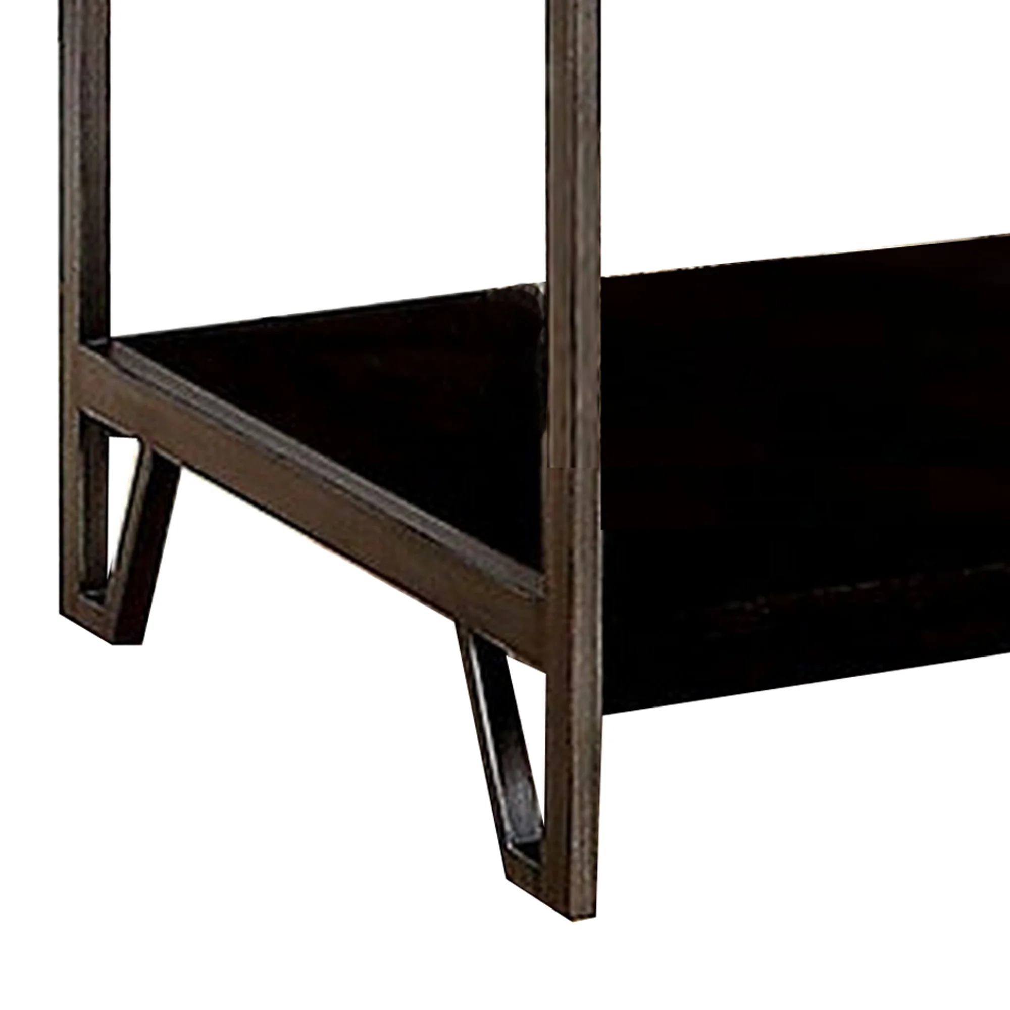 1 Drawer Wooden End Table with Metal Frame, Brown By Benzara - Image 5
