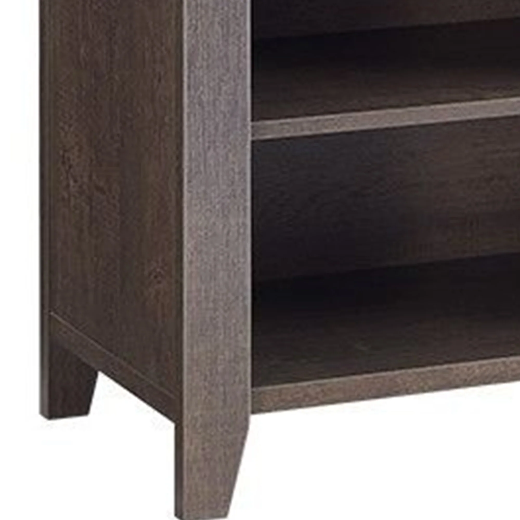 1 Drawer Wooden Tv Stand With 4 Open Compartments Oak Brown By Benzara - Image 5