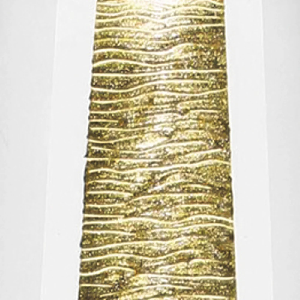 10.5 Mouth Blown Hand Decorated Standard Gold Vase By Homeroots - Image 4