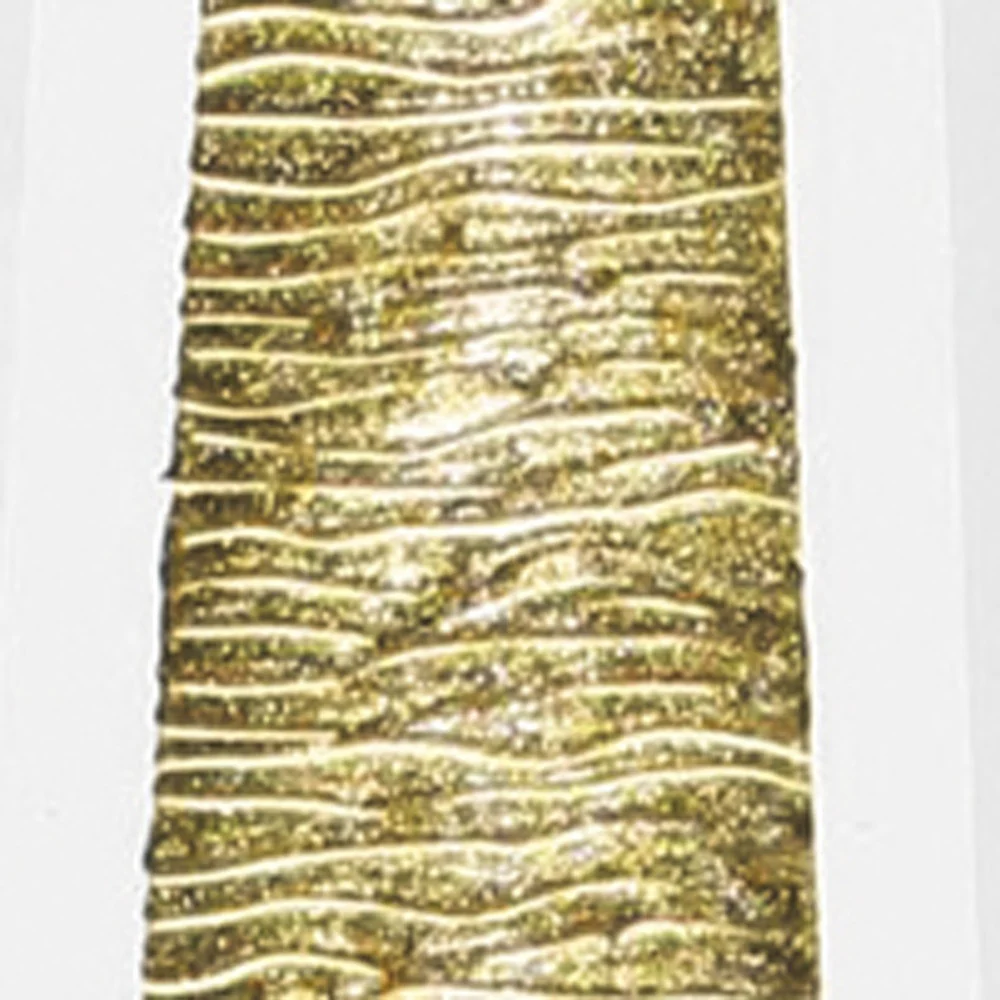 10.5 Mouth Blown Hand Decorated Standard Gold Vase By Homeroots - Image 5