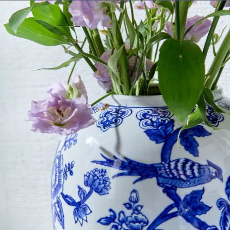 10" Blue and White Vase Set Of 2 By Tozai Home - Image 2