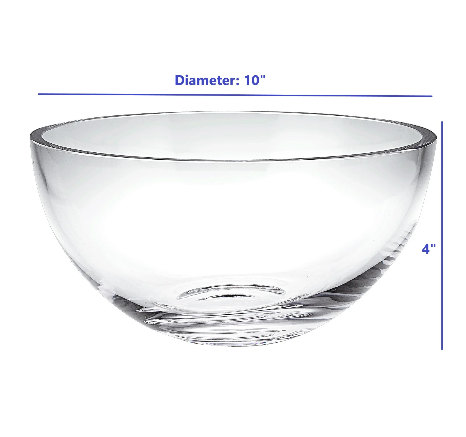 10 Mouth Blown Glass Salad Or Fruit Bowl By Homeroots - Image 4
