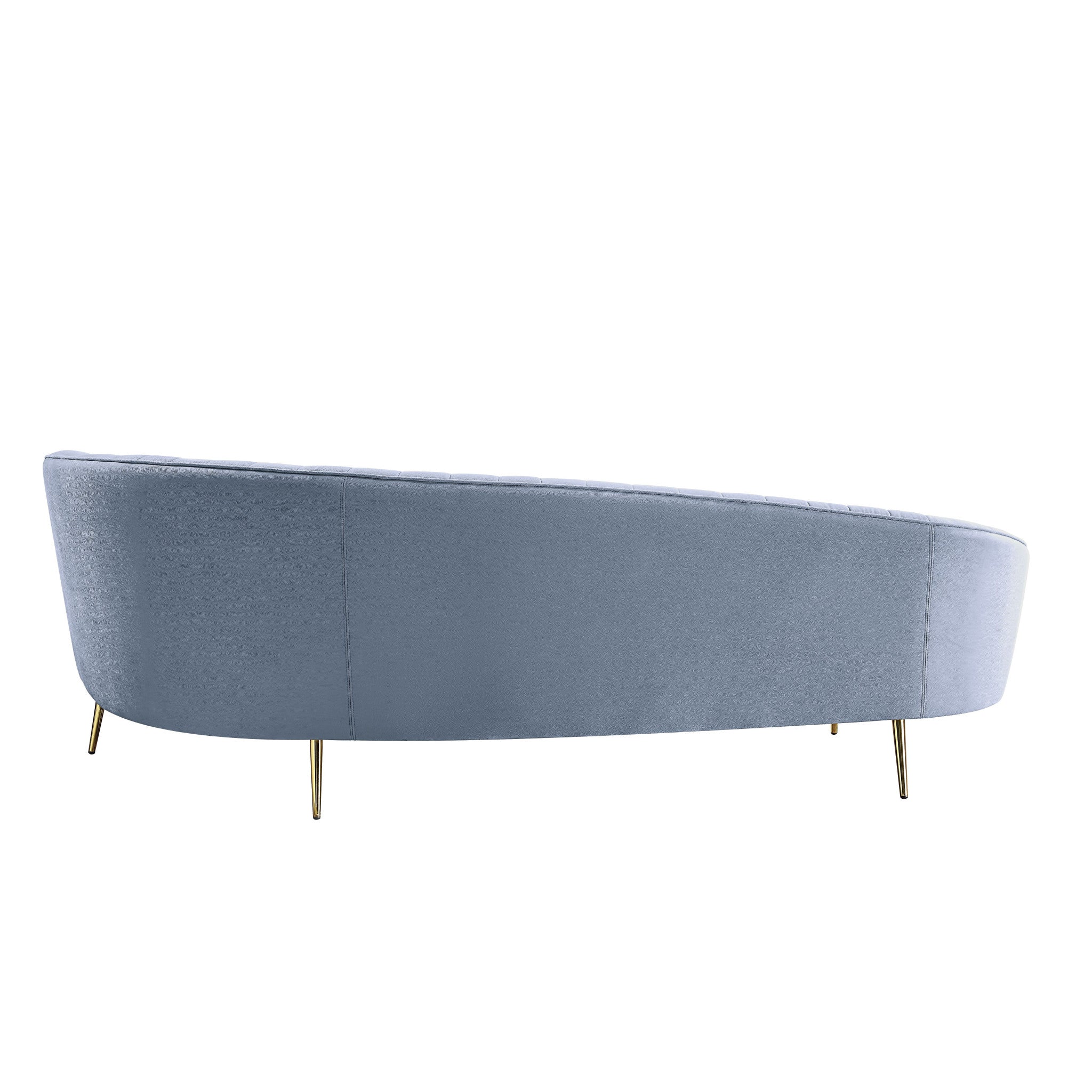 103" Light Gray Velvet And Gold Sofa By Homeroots - Image 4