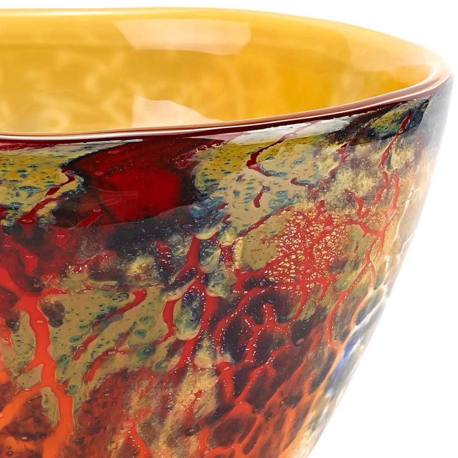 11 Mouth Blown Art Glass Centerpiece Or Punch Bowl By Homeroots - Image 3