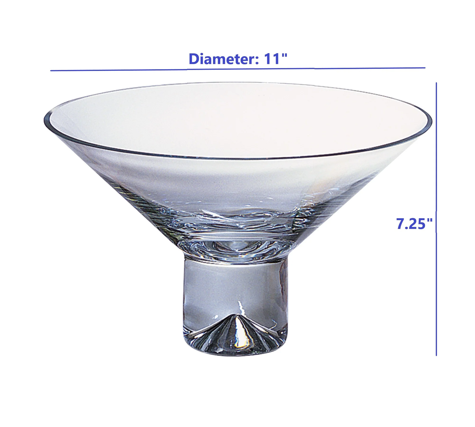 11 Mouth Blown Crystal Centerpiece Or Fruit Bowl By Homeroots - Image 4