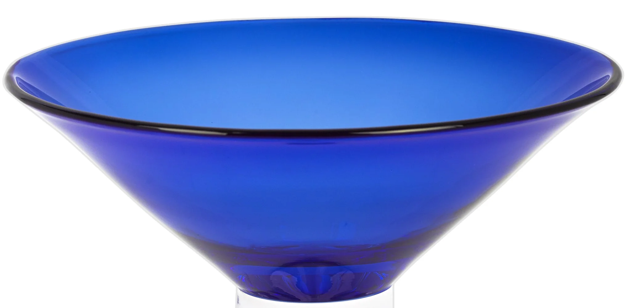 11 Mouth Blown Crystal Cobalt Blue Centerpiece Bowl By Homeroots - Image 2