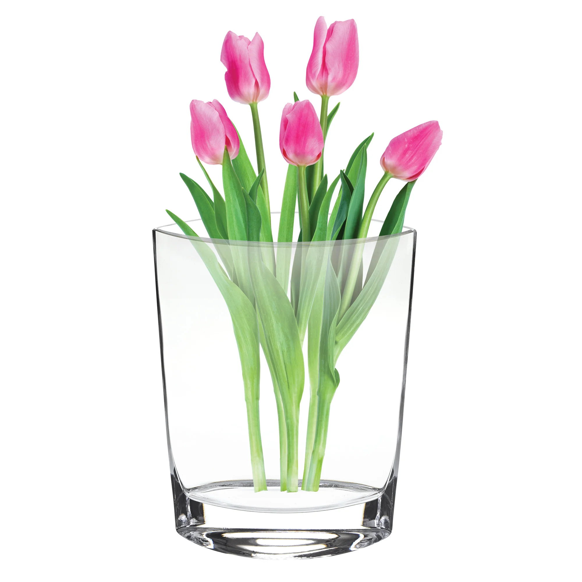 11 Mouth Blown Crystal European Made Pocket Shaped Vase By Homeroots - Image 3