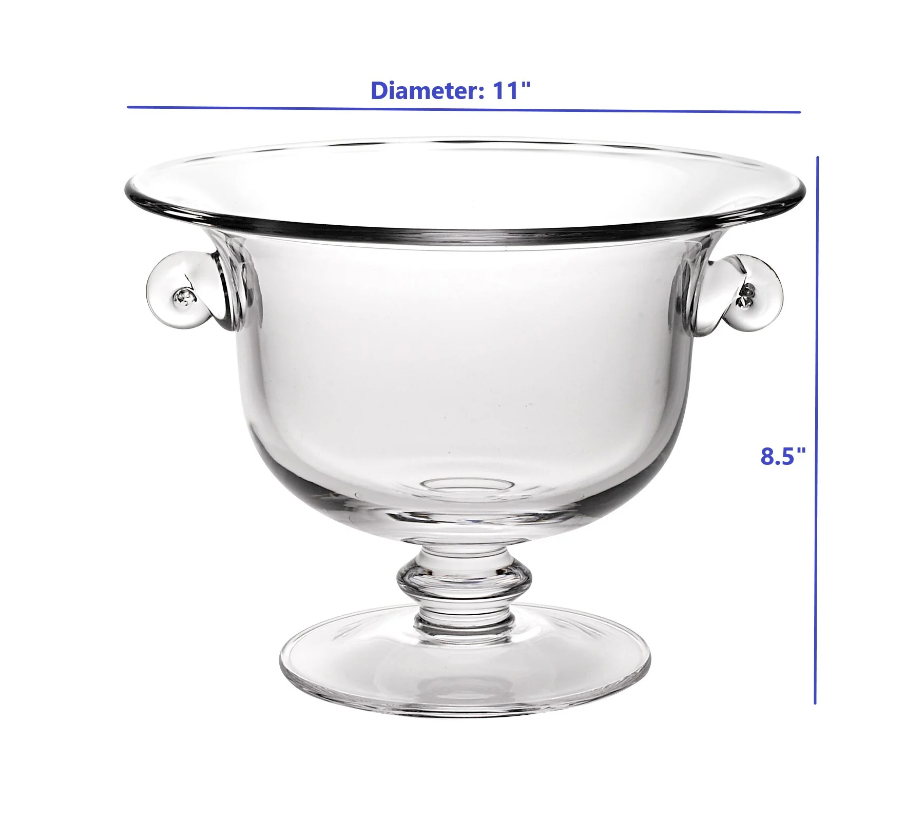 11 Mouth Blown Crystal European Made Trophy Centerpiece Fruit Or Punch Bowl By Homeroots - Image 4