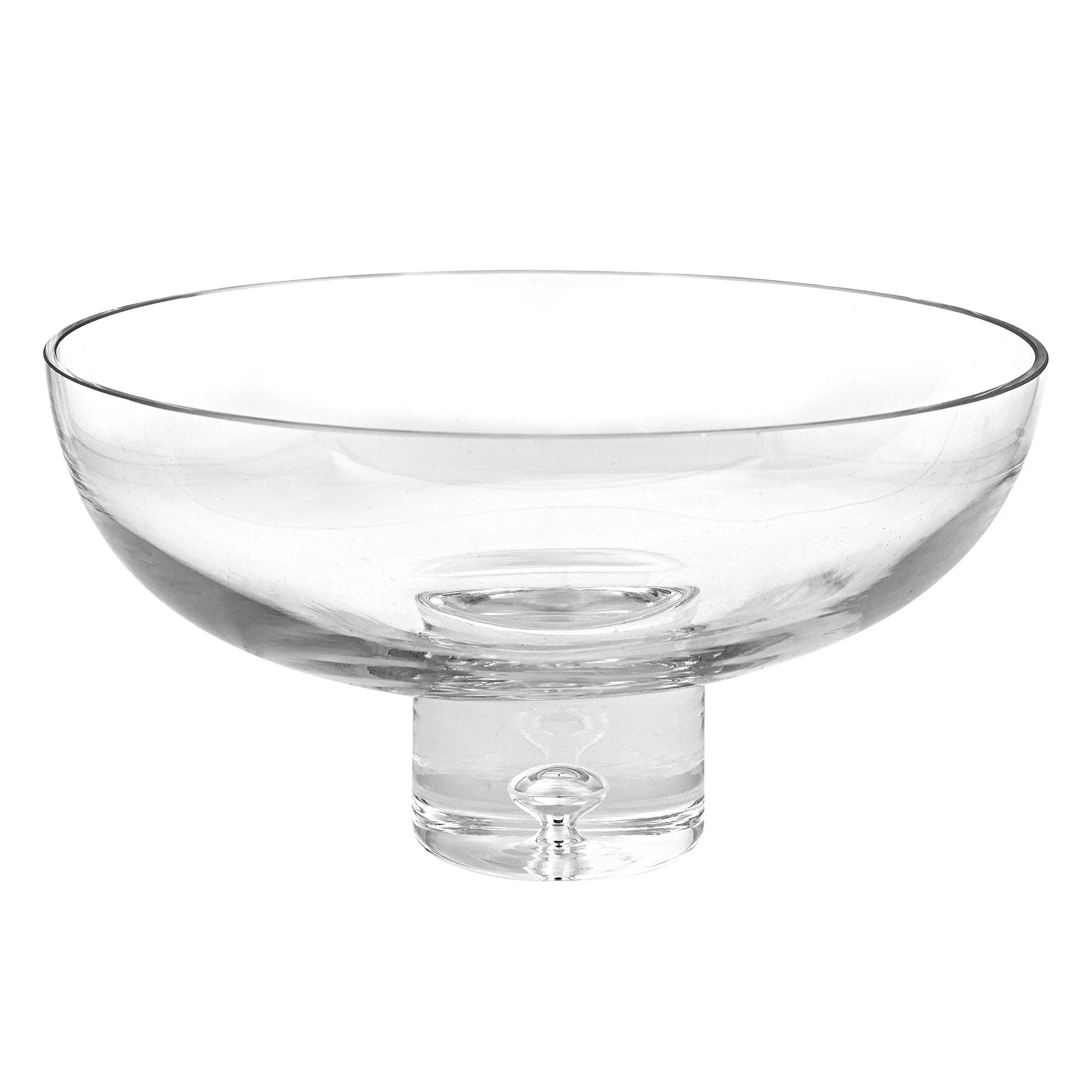 11 Mouth Blown Deep Pedestal Glass Centerpiece Bowl By Homeroots - Image 2