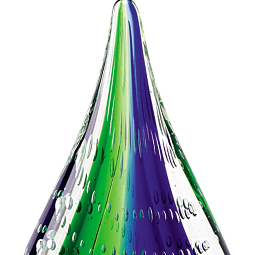 11 Mouth Blown Teardrop Centerpiece on Crystal Base By Homeroots - 376116 - Image 4