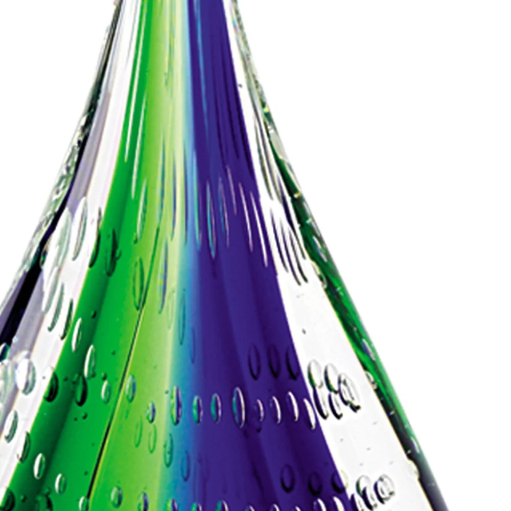 11 Mouth Blown Teardrop Centerpiece on Crystal Base By Homeroots - 376116 - Image 5