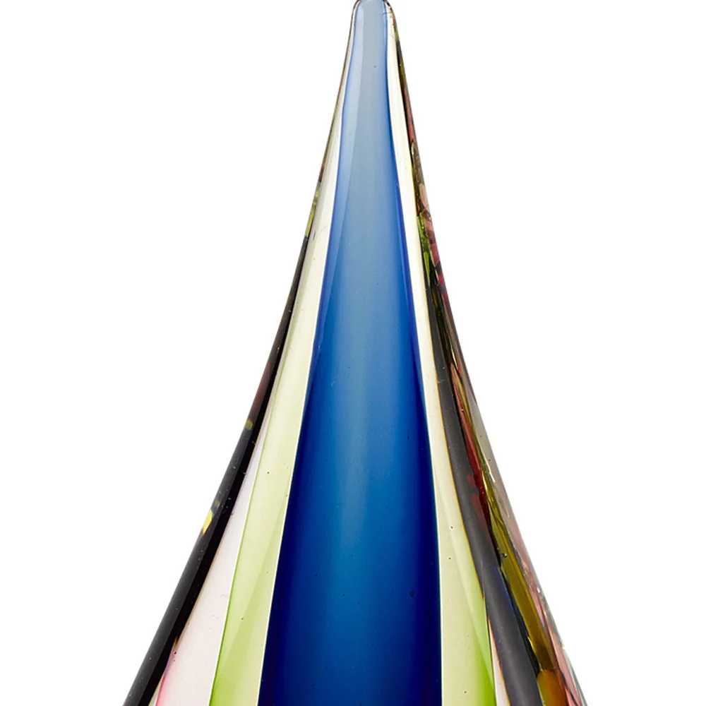 11 Mouth Blown Teardrop Centerpiece on Crystal Base By Homeroots - 376135 - Image 4