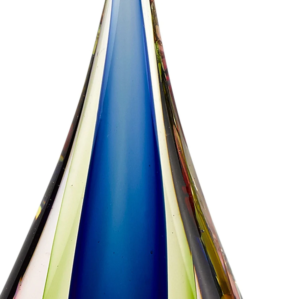 11 Mouth Blown Teardrop Centerpiece on Crystal Base By Homeroots - 376135 - Image 5
