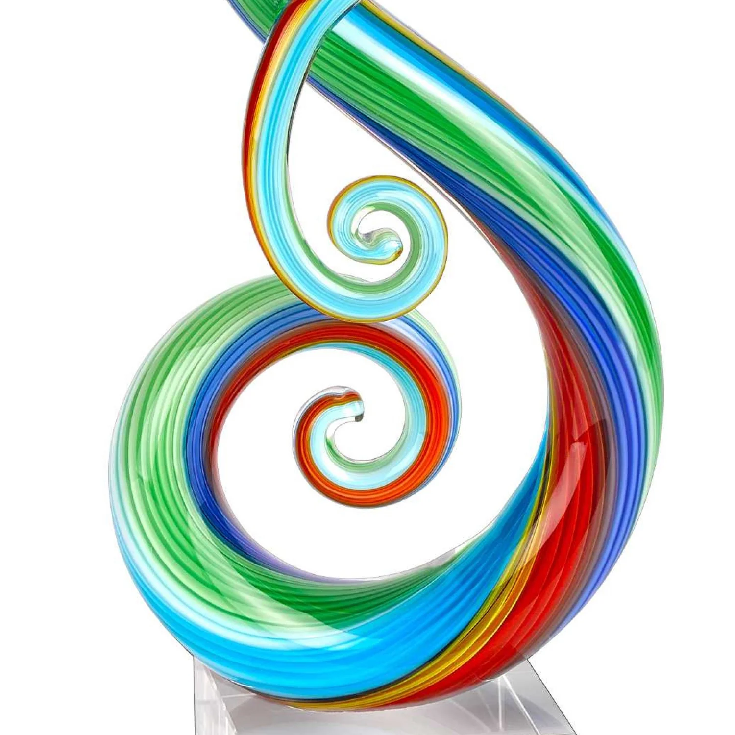 11 MultiColor Art Glass Note Centerpiece on Crystal Base By Homeroots - Image 2