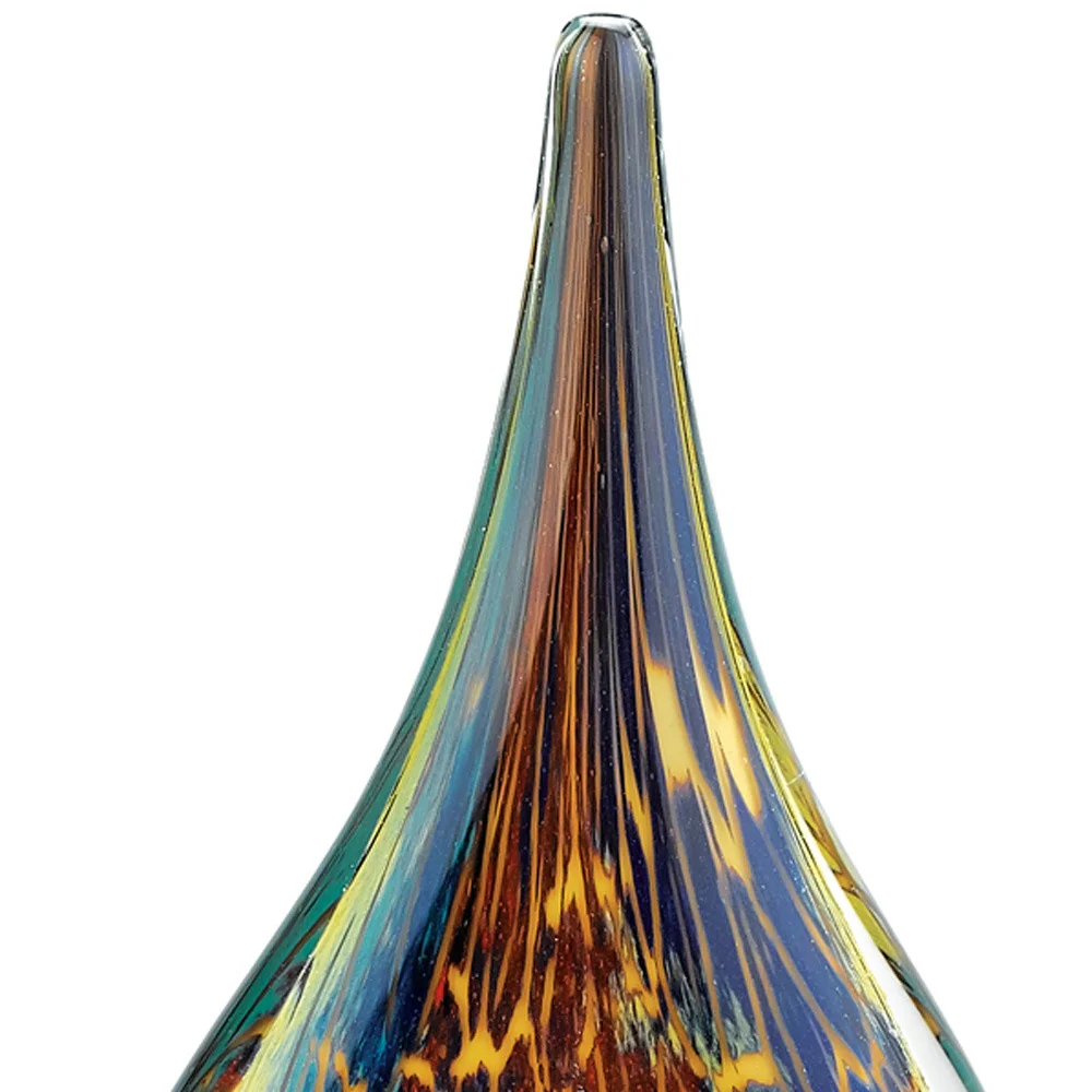 11 MultiColor Art Glass Teardrop on Crystal Base By Homeroots - Image 4