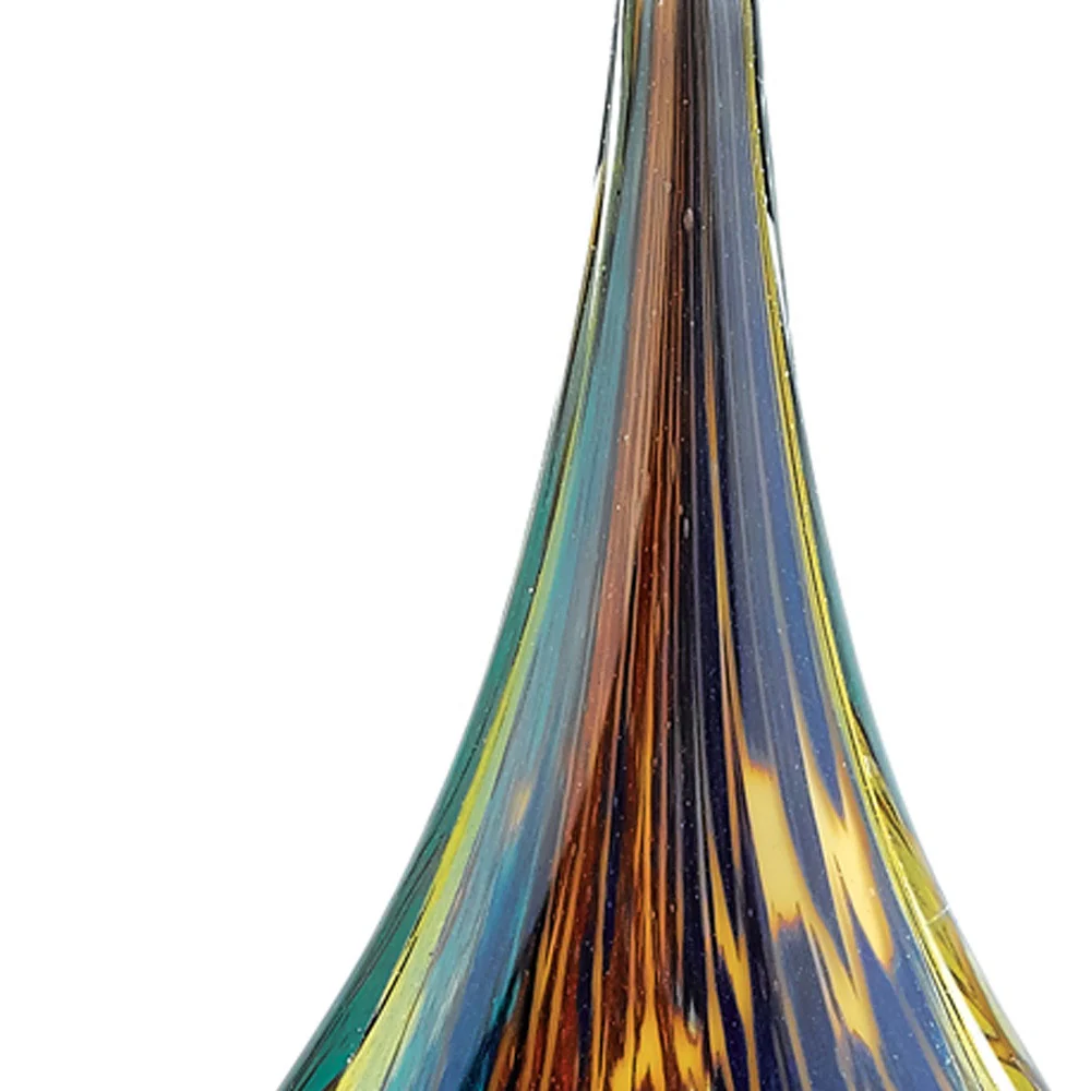 11 MultiColor Art Glass Teardrop on Crystal Base By Homeroots - Image 5