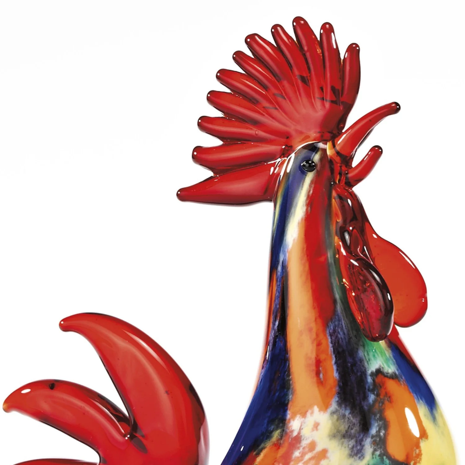 11 MultiColor Artistic Glass Rooster By Homeroots - Image 2