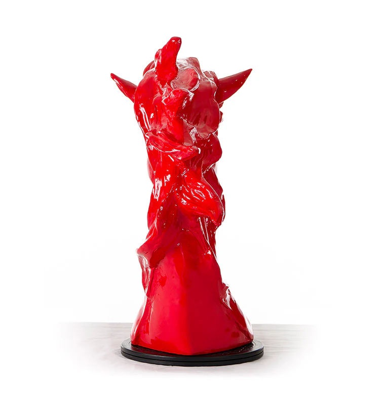11" Red Polyresin Horse Head Sculpture By Homeroots - Image 4