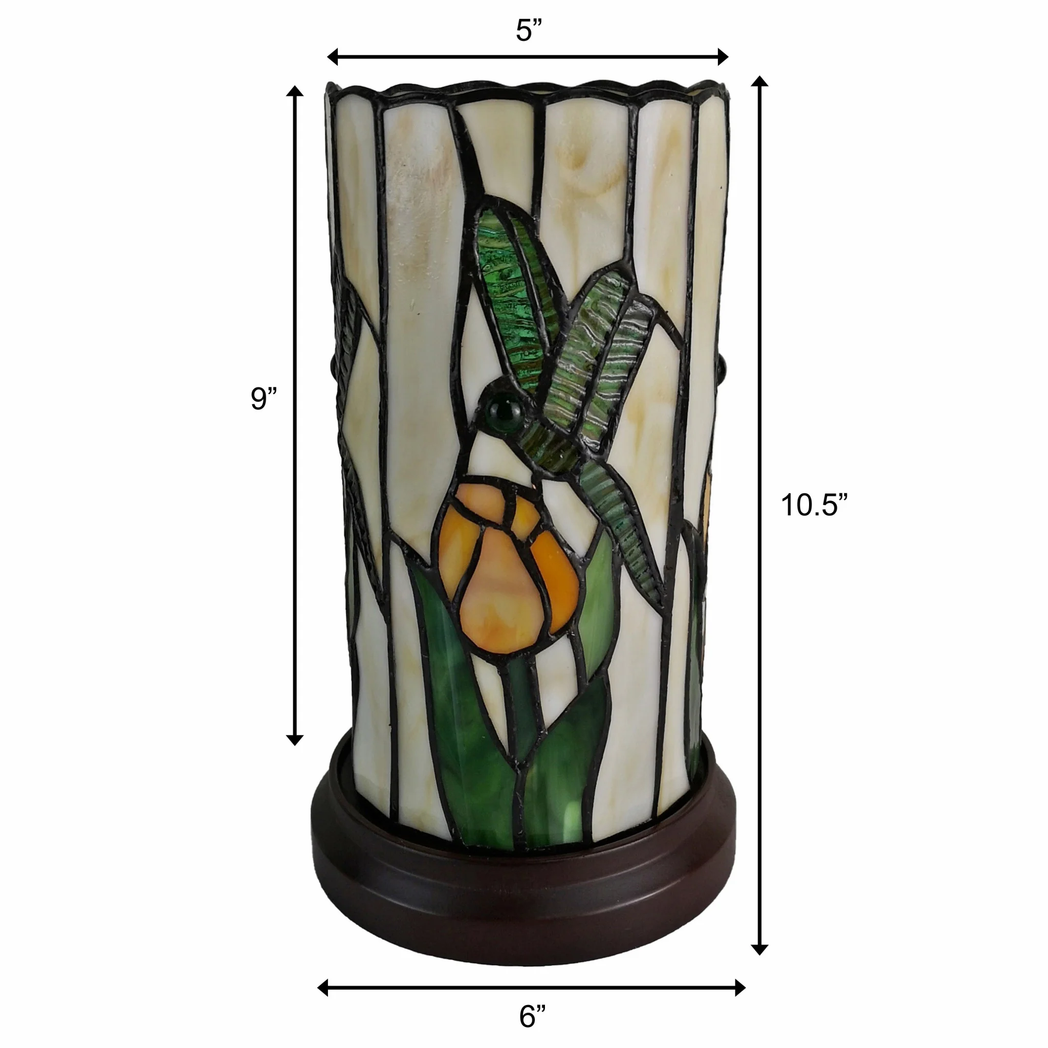11" Tiffany Style Dragonfly Floral Accent Table Lamp By Homeroots - Image 3