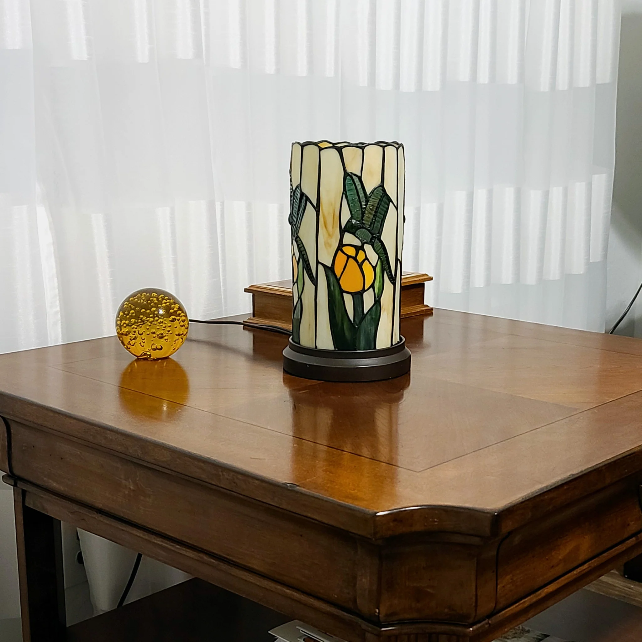 11" Tiffany Style Dragonfly Floral Accent Table Lamp By Homeroots - Image 8