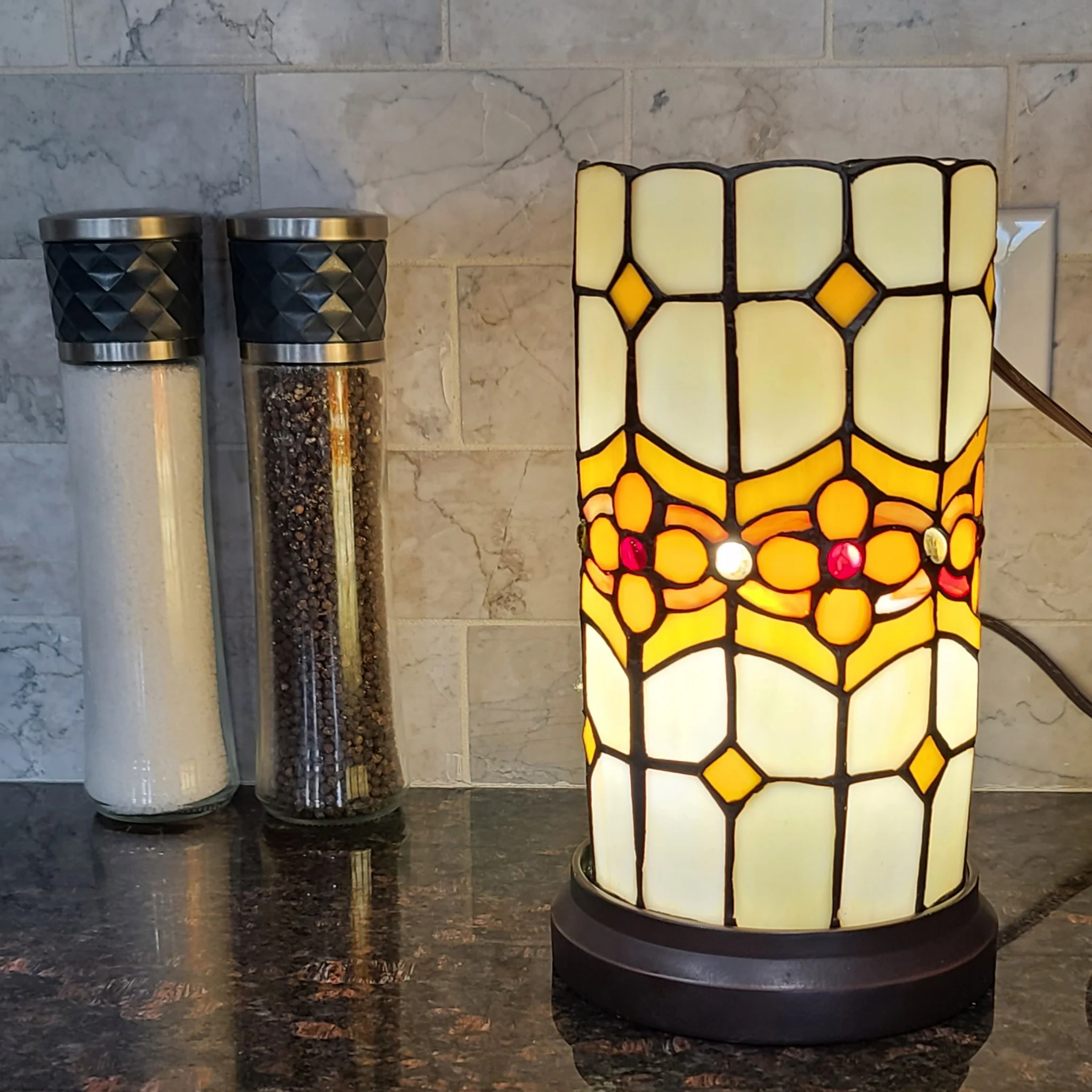 11" Tiffany Style Mosaic Tile Accent Table Lamp By Homeroots - Image 6