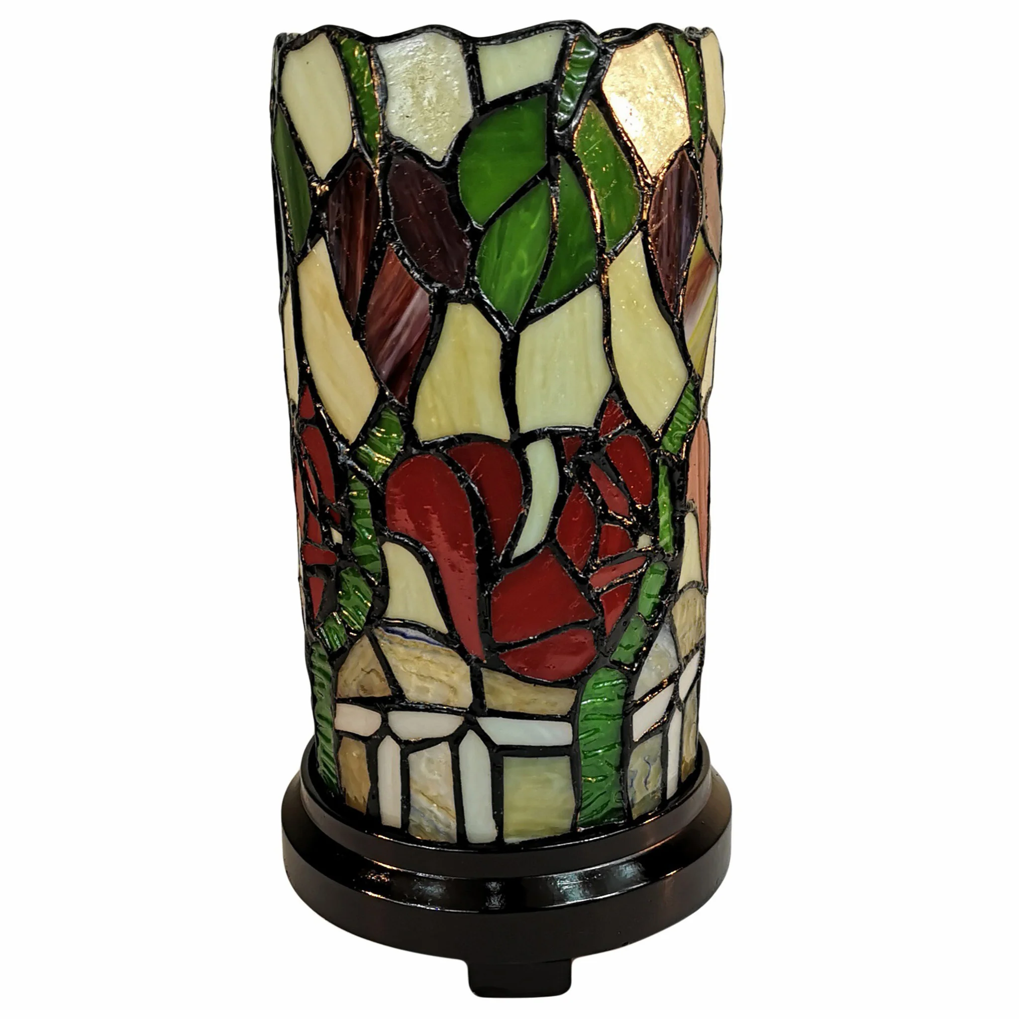 11" Tiffany Style Red Floral Accent Table Lamp By Homeroots - Image 2
