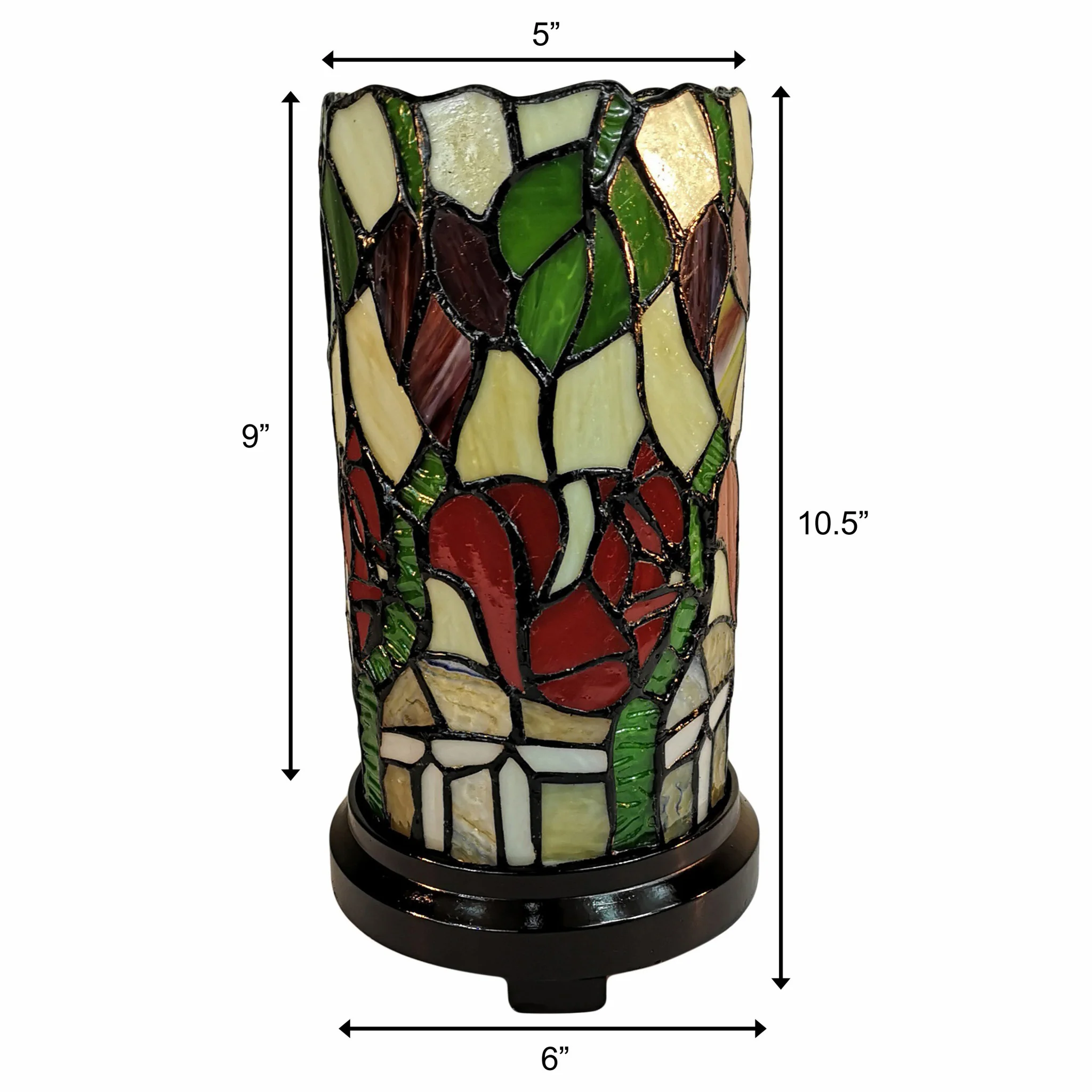11" Tiffany Style Red Floral Accent Table Lamp By Homeroots - Image 4