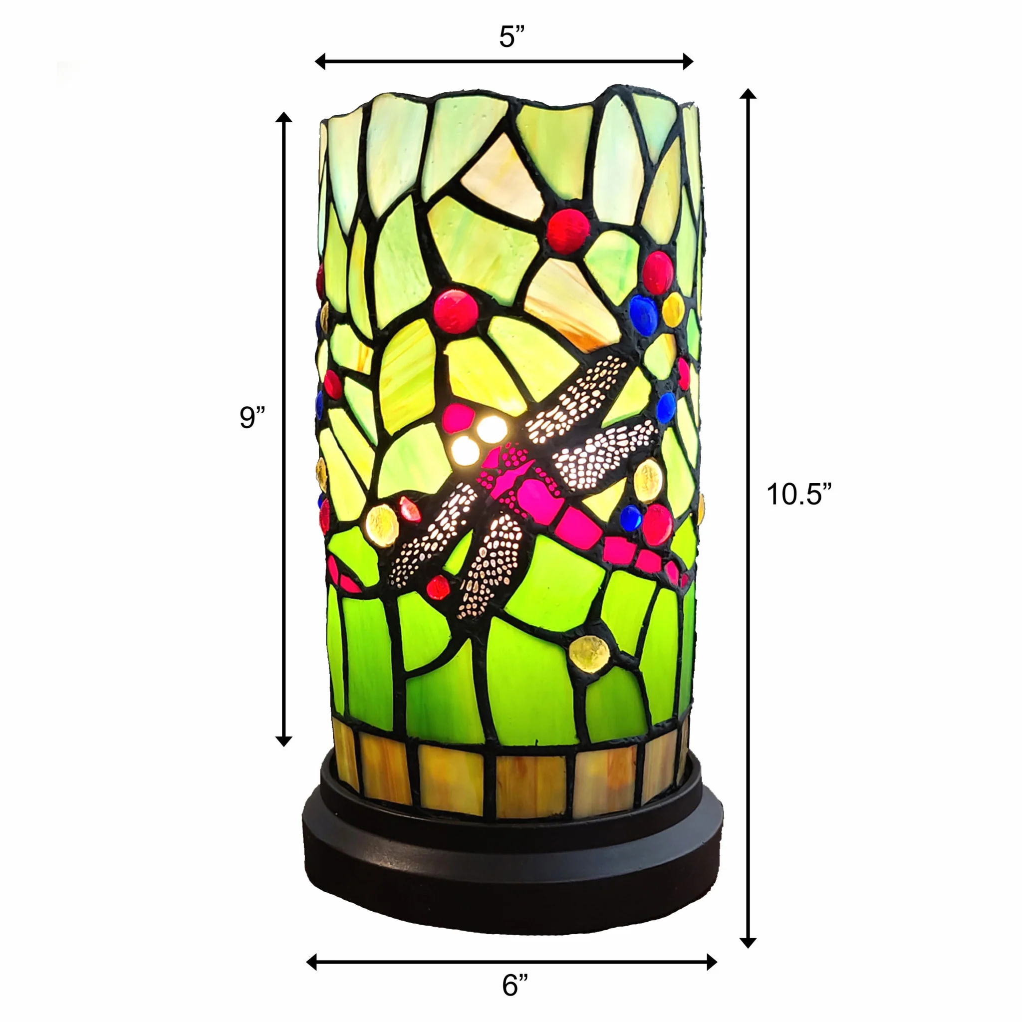 11" Tiffany Style Red Tulips Accent Table Lamp By Homeroots - Image 5