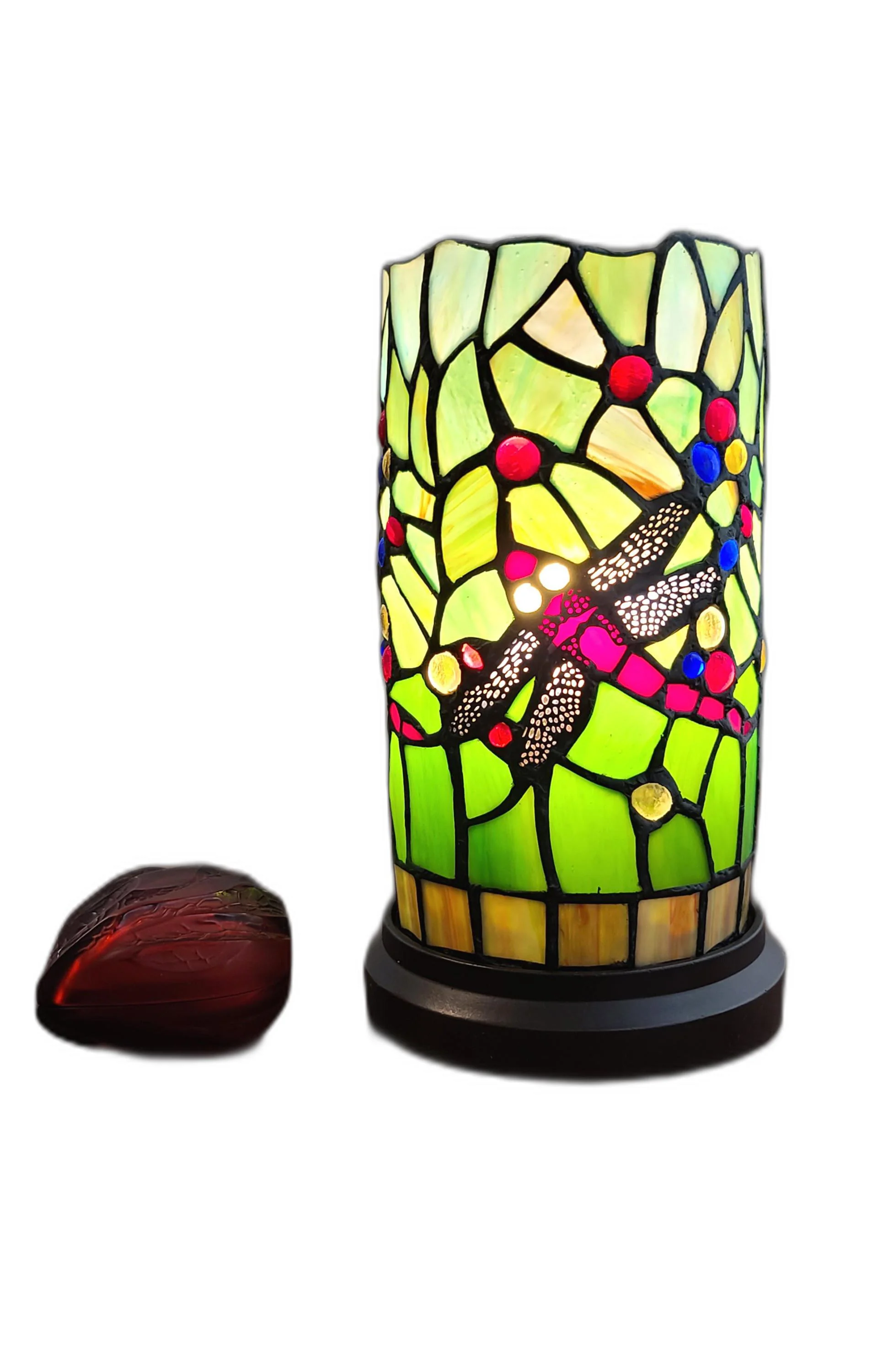 11" Tiffany Style Red Tulips Accent Table Lamp By Homeroots - Image 6