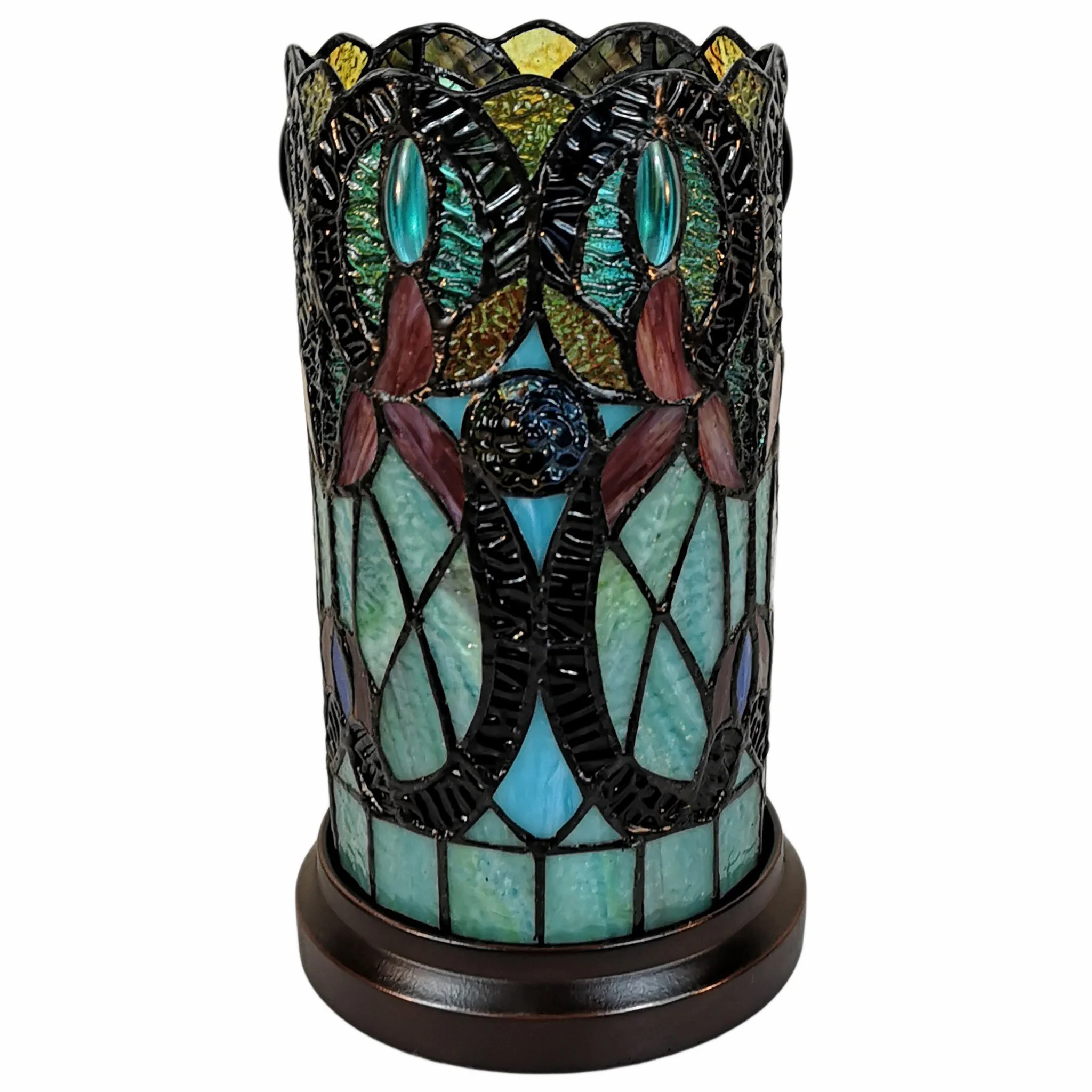11" Tiffany Style Vintage Antique Accent Table Lamp By Homeroots - Image 2