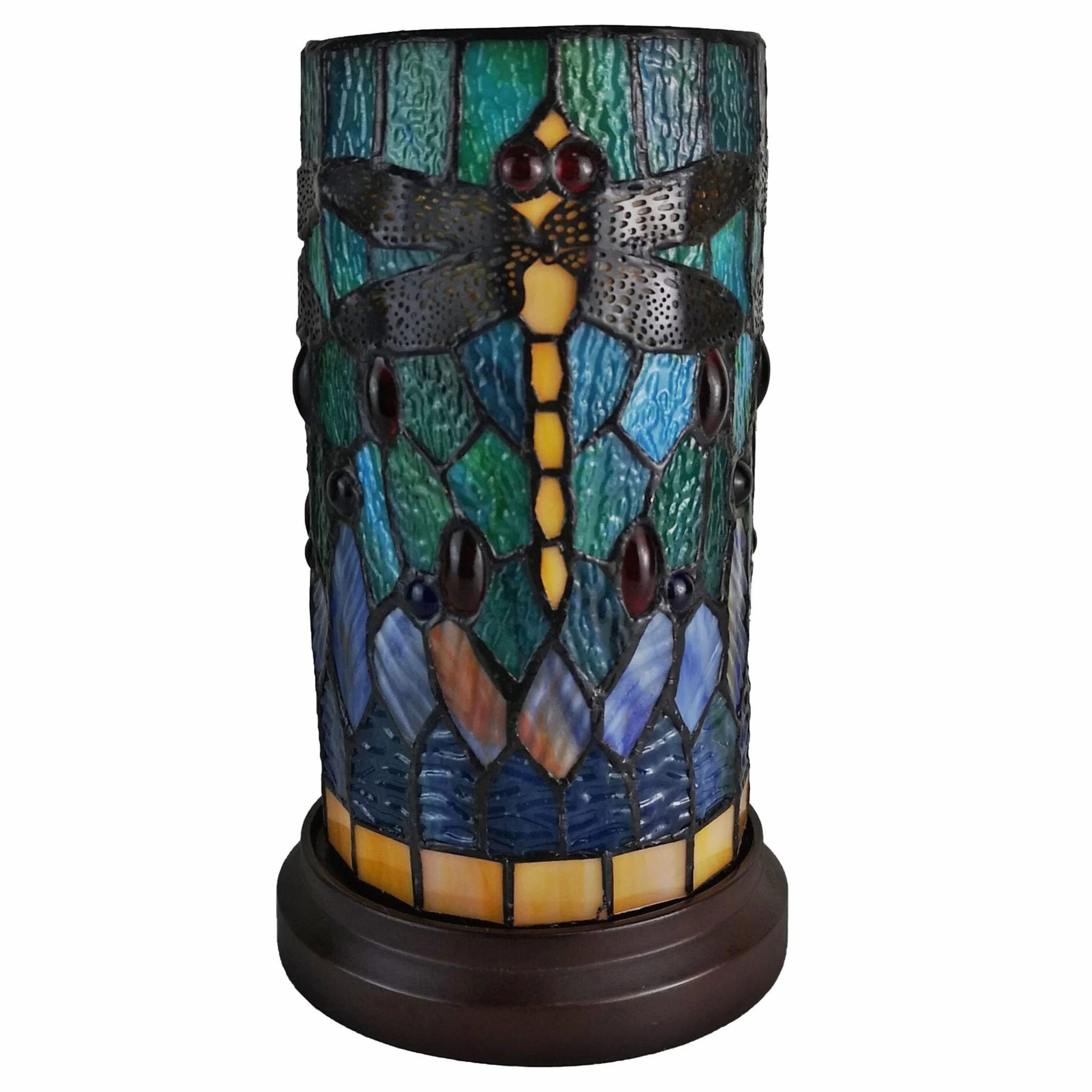 11" Tiffany Style Yellow Dragonfly Accent Table Lamp By Homeroots - Image 2