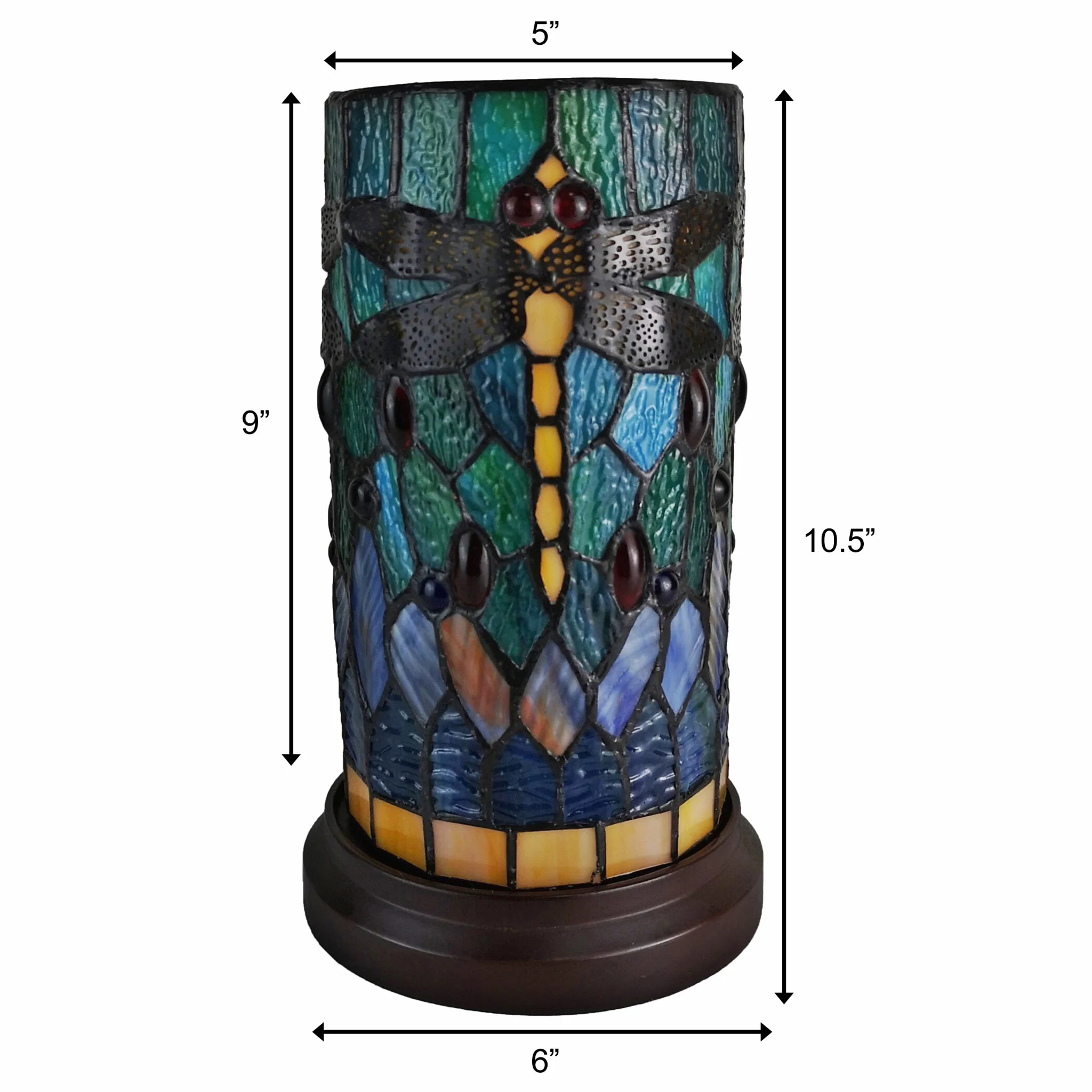 11" Tiffany Style Yellow Dragonfly Accent Table Lamp By Homeroots - Image 3