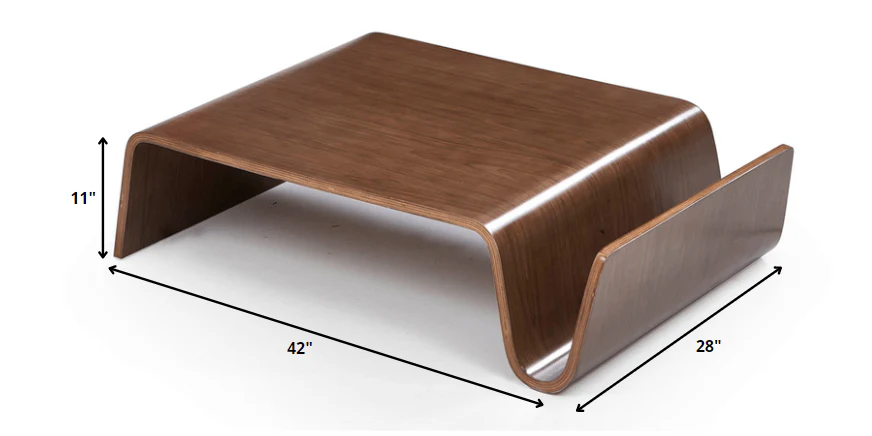 11' Walnut Plywood Coffee Table By Homeroots - Image 2