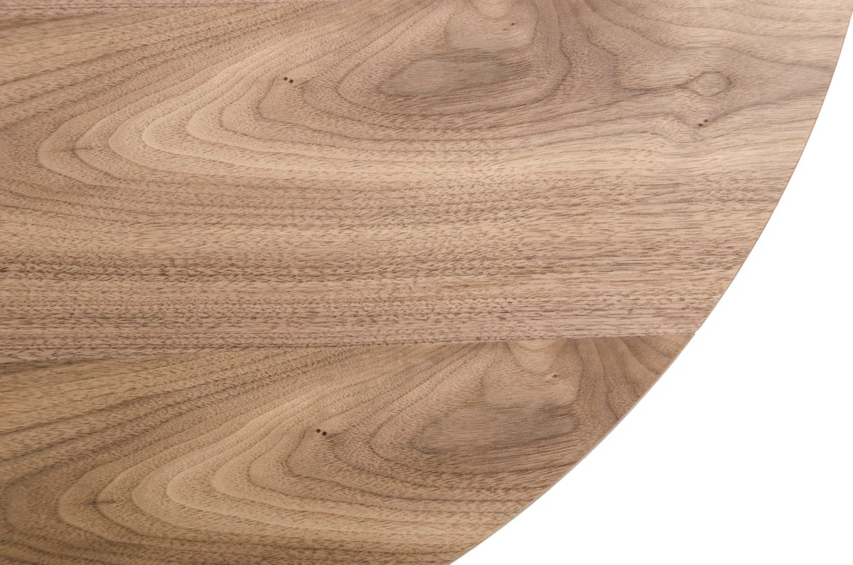 11' Walnut Veneer and Black Metal Coffee Table By Homeroots - Image 2