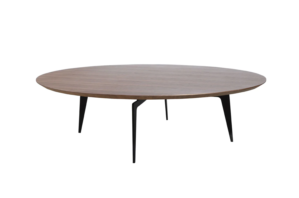 11' Walnut Veneer and Metal Coffee Table Set By Homeroots - Image 4