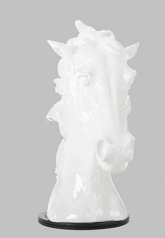 11" White Polyresin Horse Head Sculpture By Homeroots - Image 3