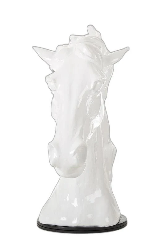 11" White Polyresin Horse Head Sculpture By Homeroots - Image 6