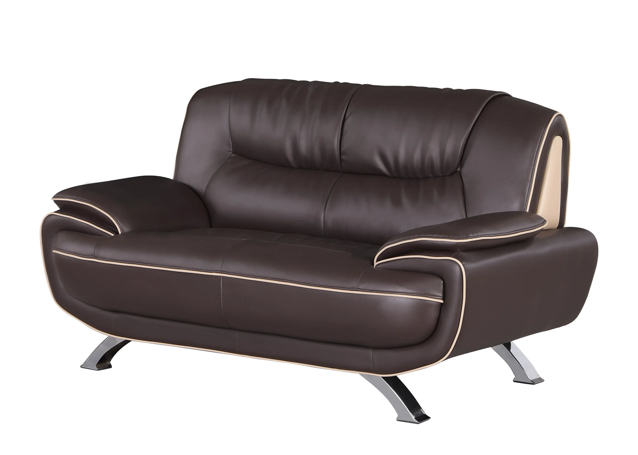 110" Sleek Brown Sofa Set By Homeroots - Image 2