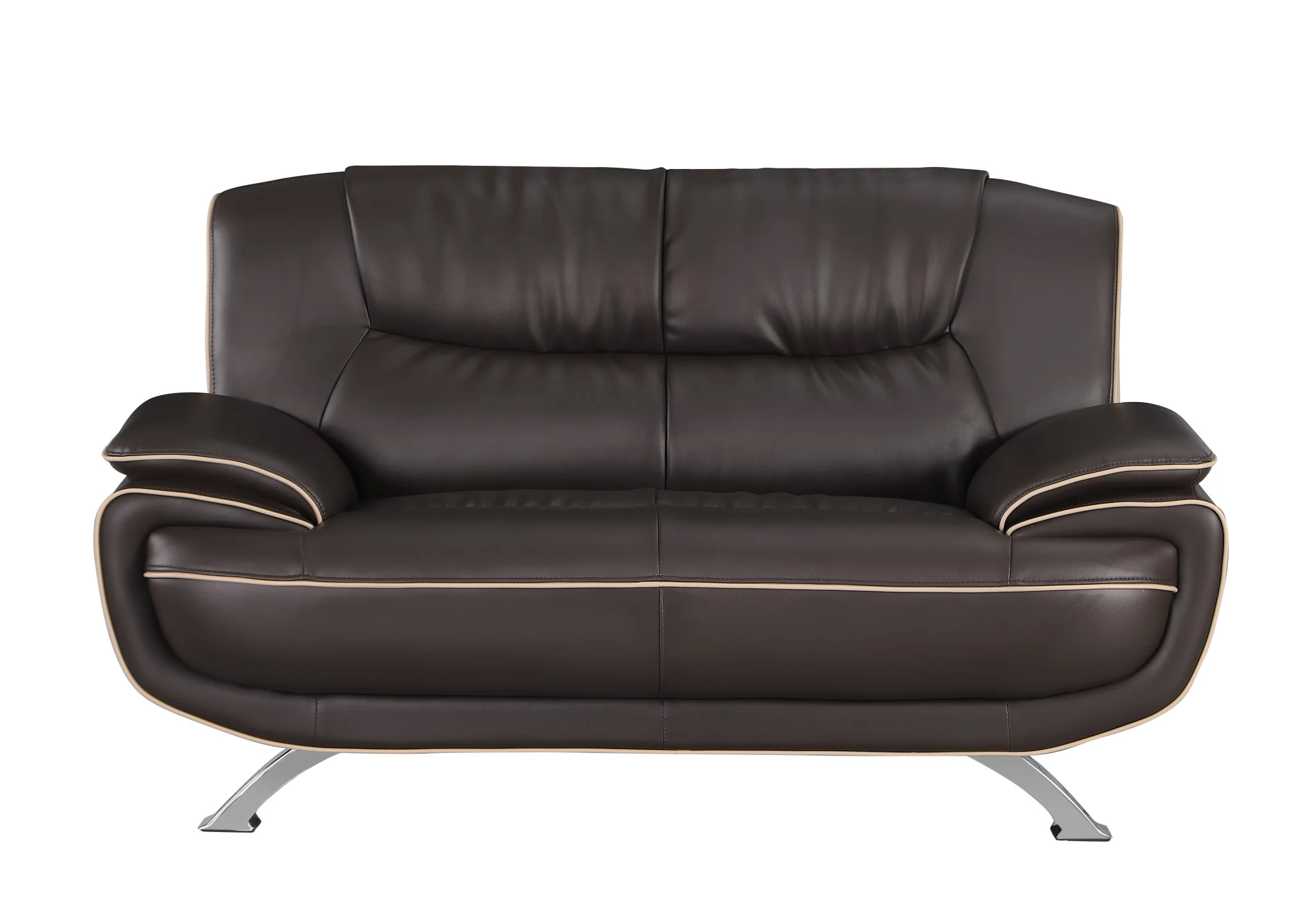 110" Sleek Brown Sofa Set By Homeroots - Image 3