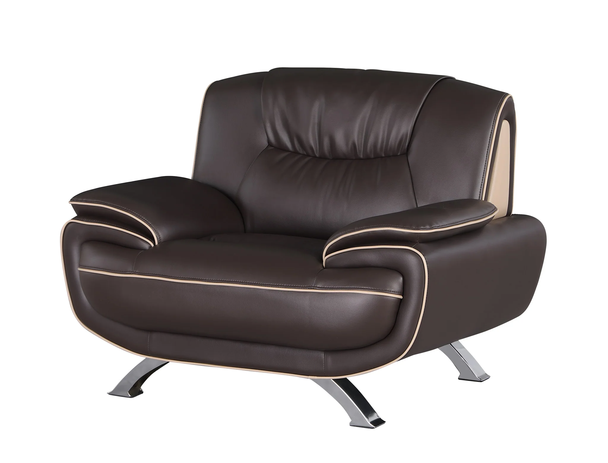 110" Sleek Brown Sofa Set By Homeroots - Image 7