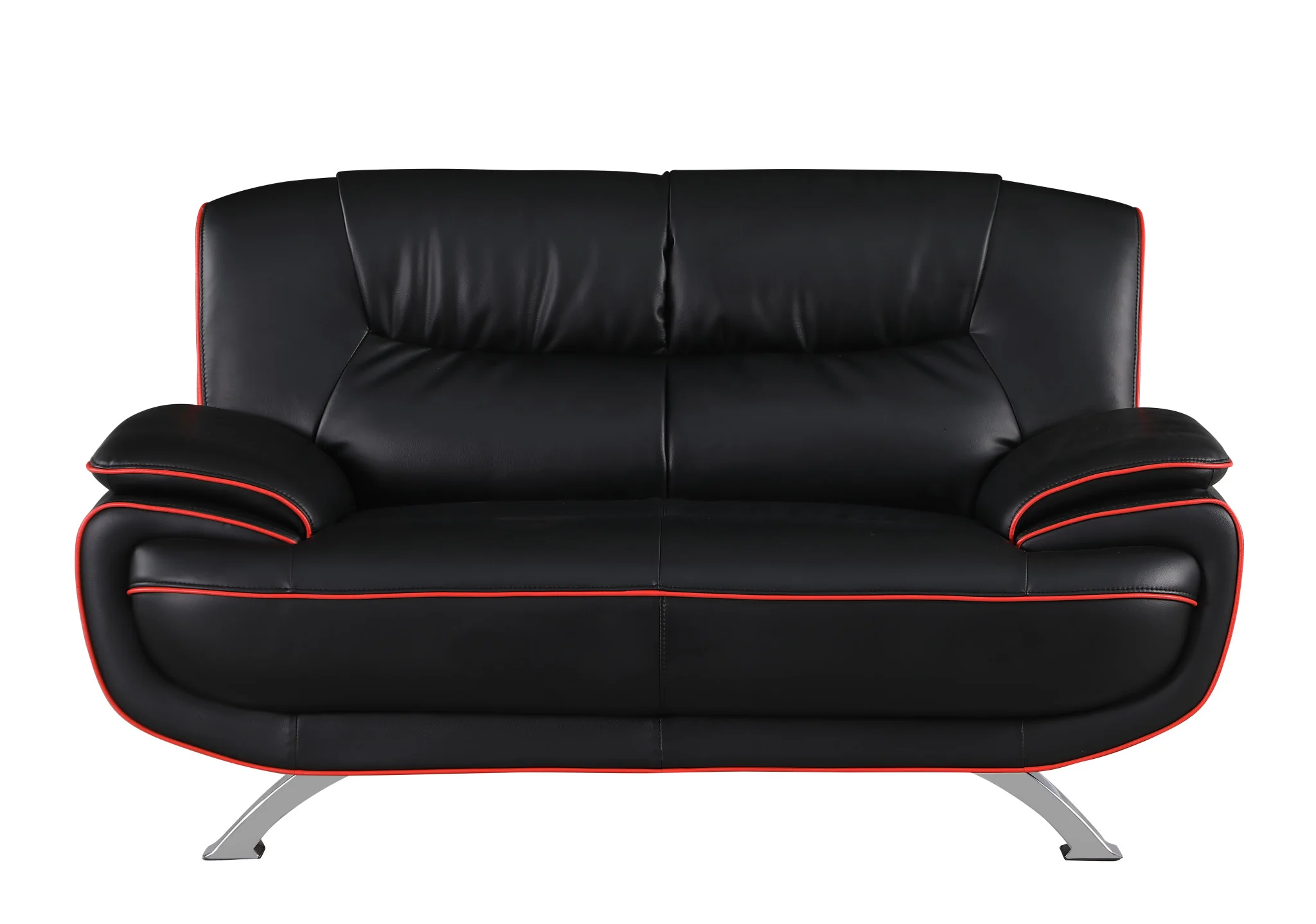 115" Sleek Black Leather Sofa Set By Homeroots - Image 9