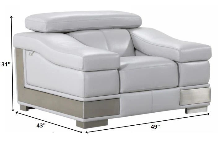 117" Lovely Light Grey Sofa Set By Homeroots - Image 2