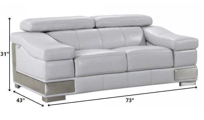 117" Lovely Light Grey Sofa Set By Homeroots - Image 3