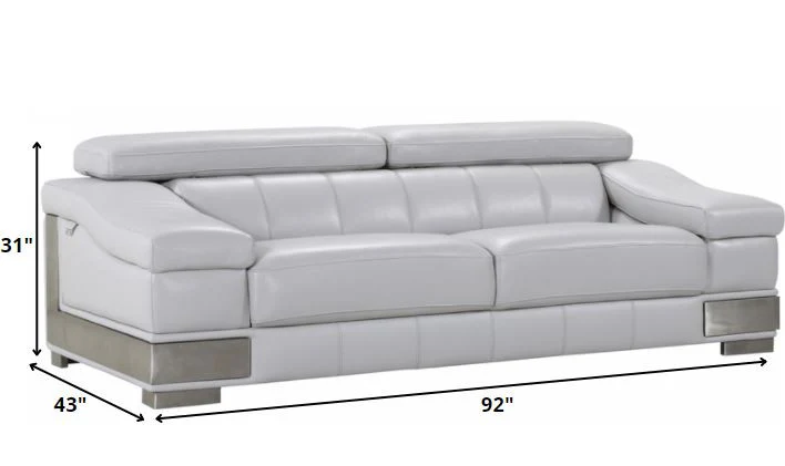 117" Lovely Light Grey Sofa Set By Homeroots - Image 4