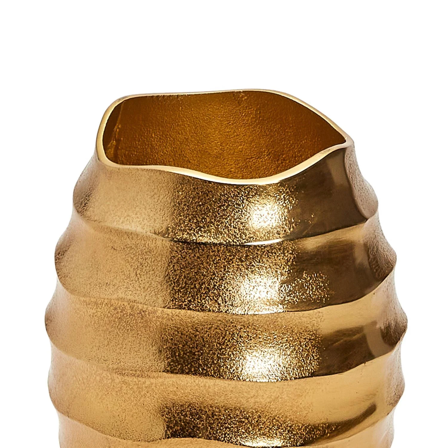 12" Golden Wave Vase Set Of 2 By Tozai Home - Image 3