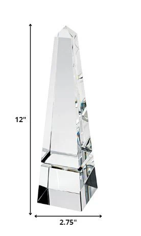 12 Hand Crafted Crystal Obelisk By Homeroots - Image 2