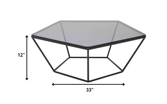 12' Metal and Glass Coffee Table By Homeroots - Image 2