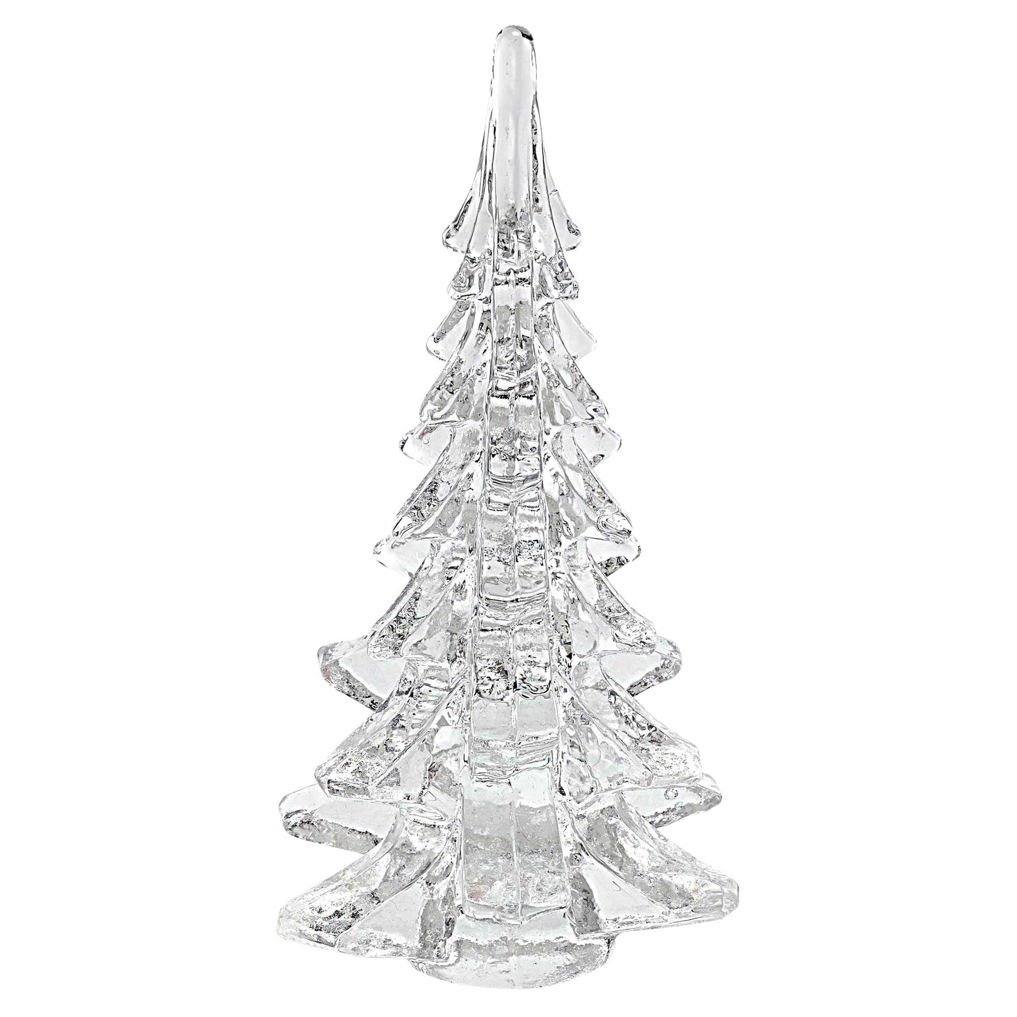 12" Mouth Blown Clear Glass Christmas Tree Sculpture By Homeroots - Image 3